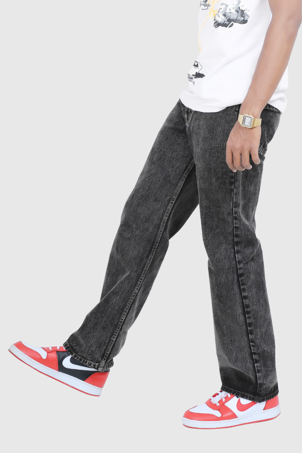 HouseOfCommon Relaxed Fit Men Black Jeans - Image 6
