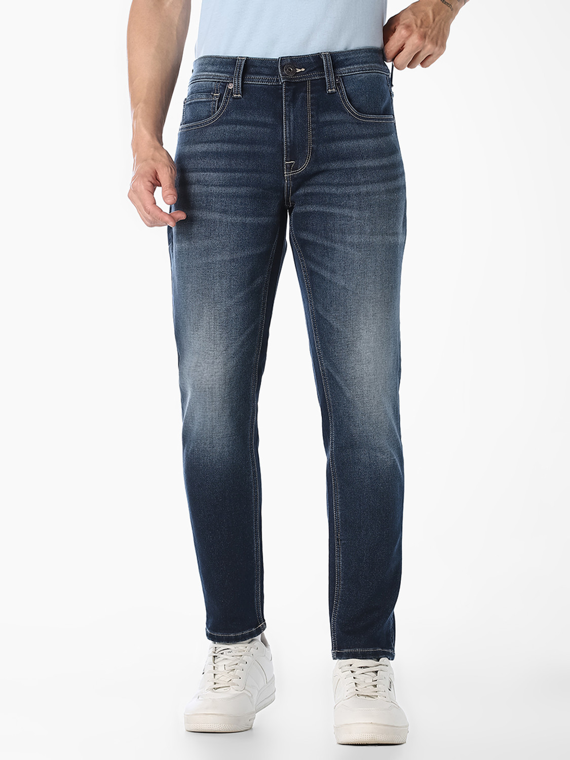 Image of JACK & JONES Men Slim Mid Rise Black Jeans