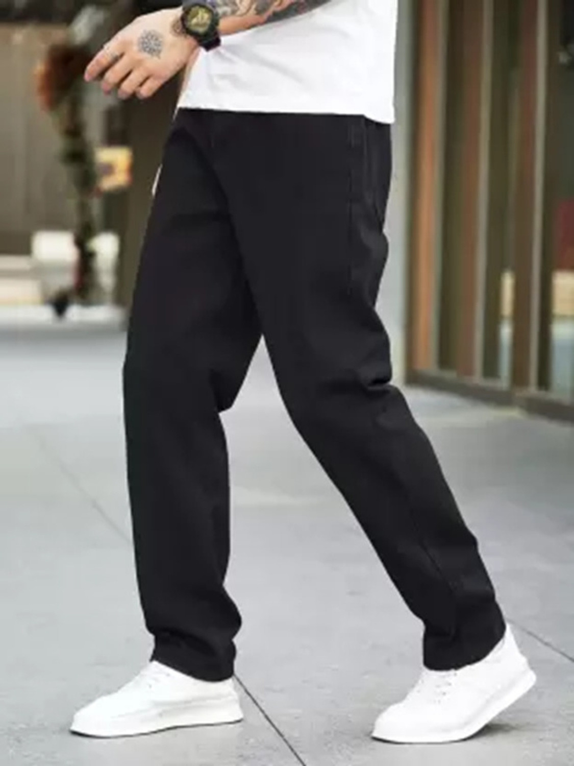 Image of METRONAUT Men Loose Fit Mid Rise Grey Jeans