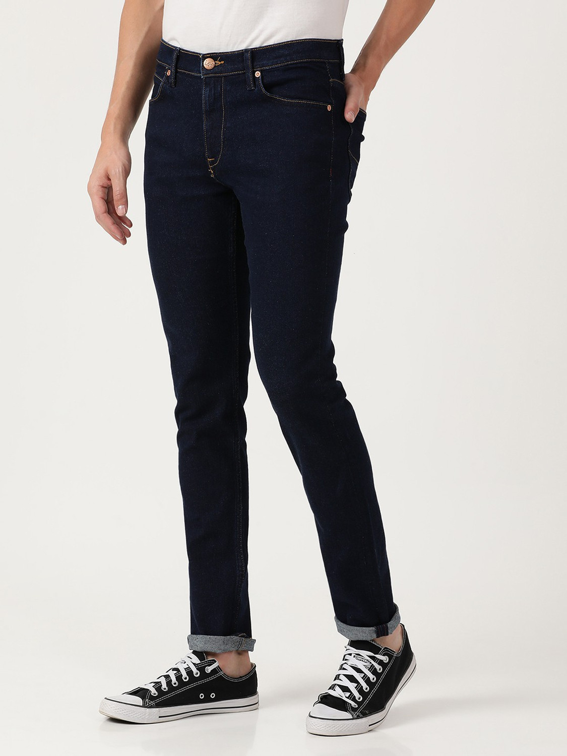 Image of LEE Men Skinny Mid Rise Blue Jeans