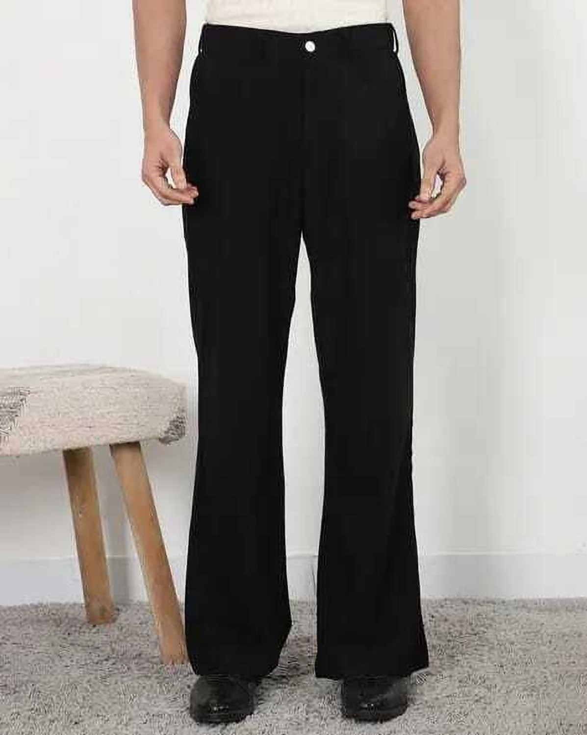 Image of METRONAUT Men Regular Mid Rise Black Jeans