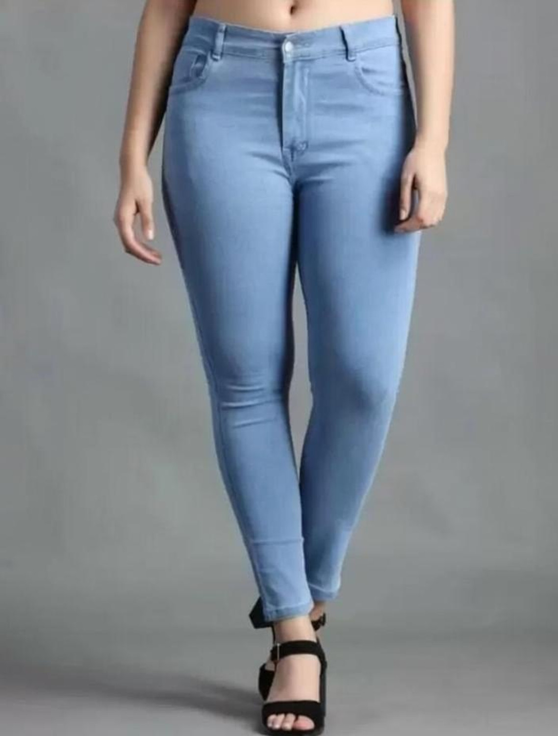 Image of RESBO Women Skinny Mid Rise Multicolor Jeans