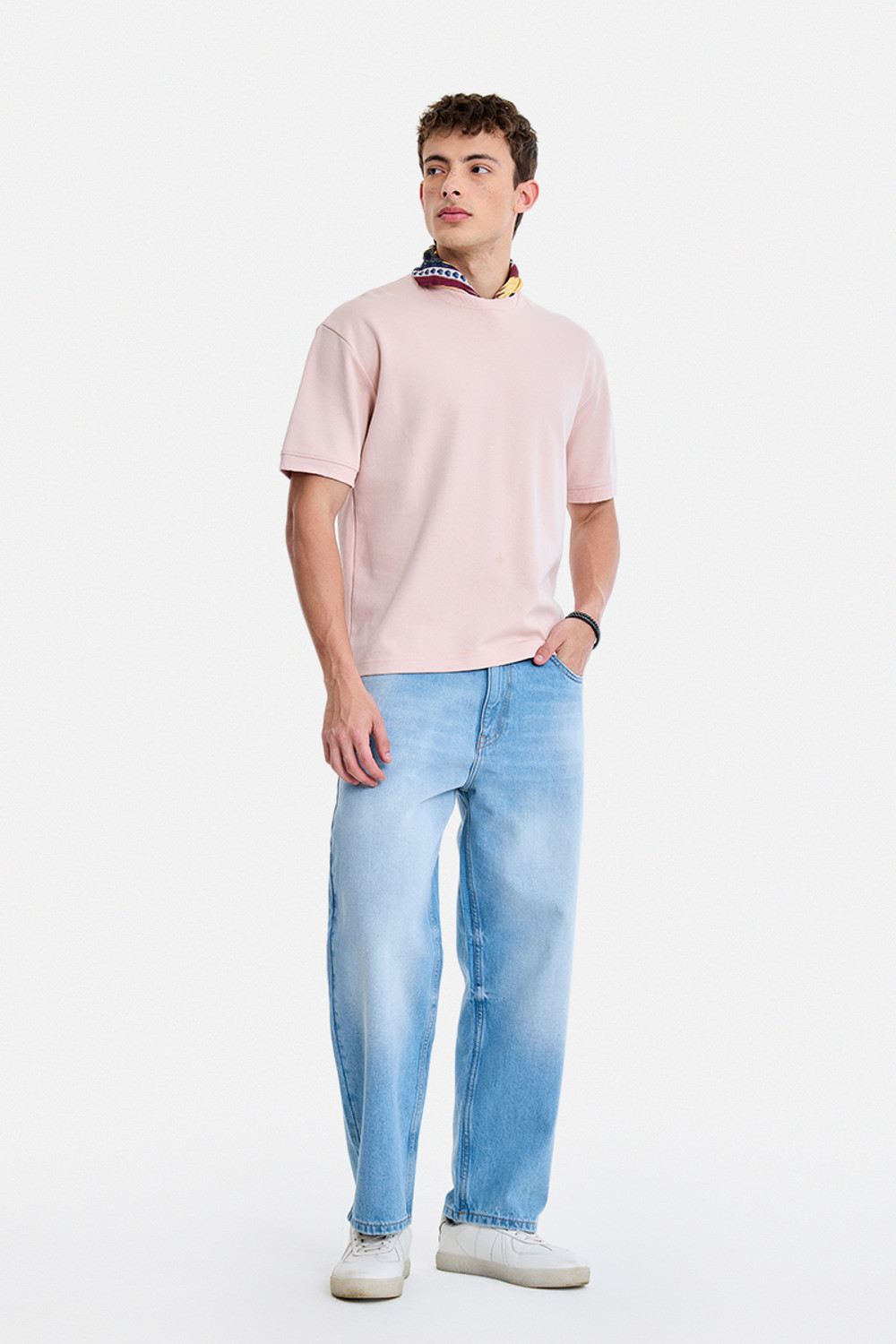 Image of Snitch Men Loose Fit Mid Rise Light Blue Jeans