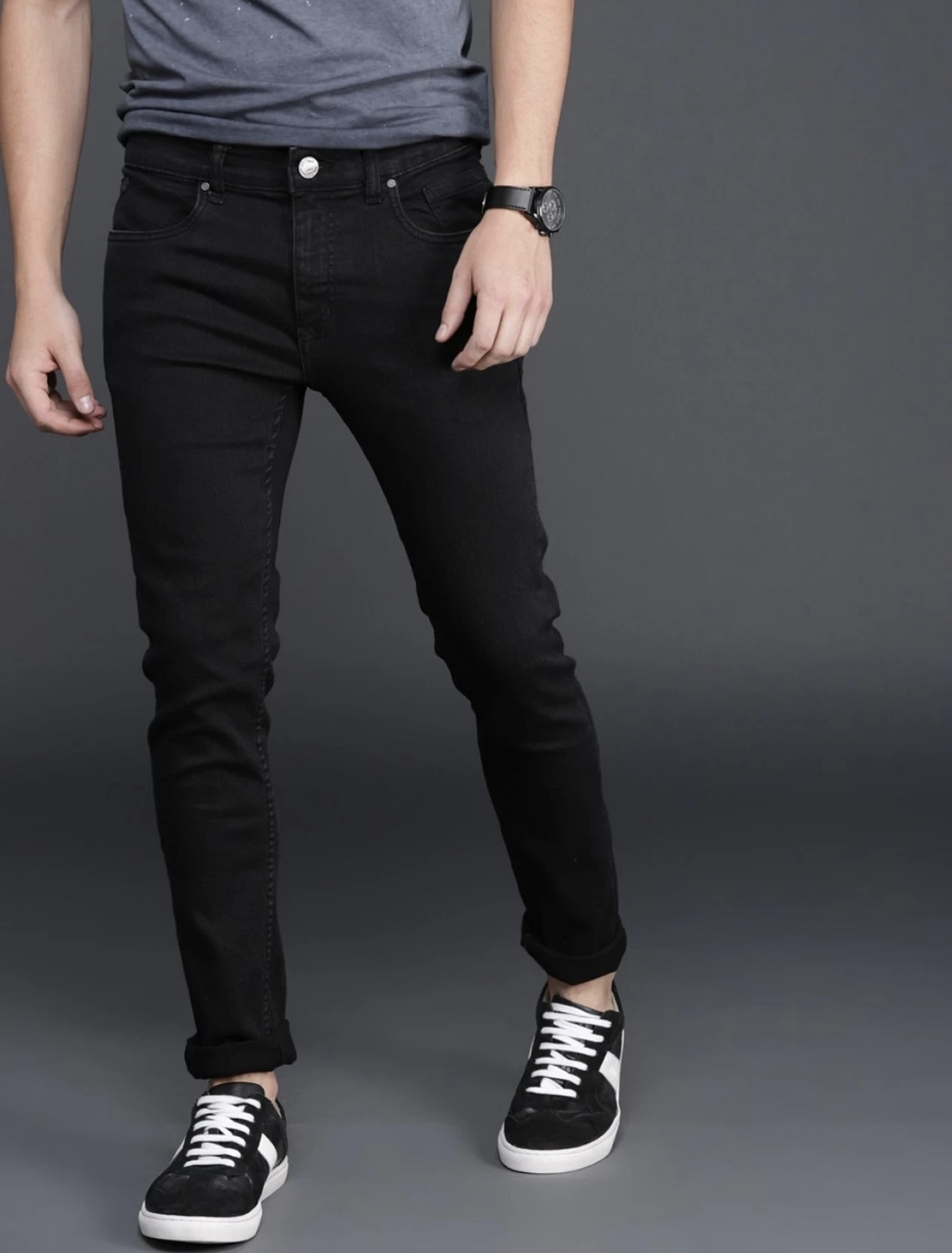Image of MAVI Fashion Men Slim Mid Rise Black Jeans