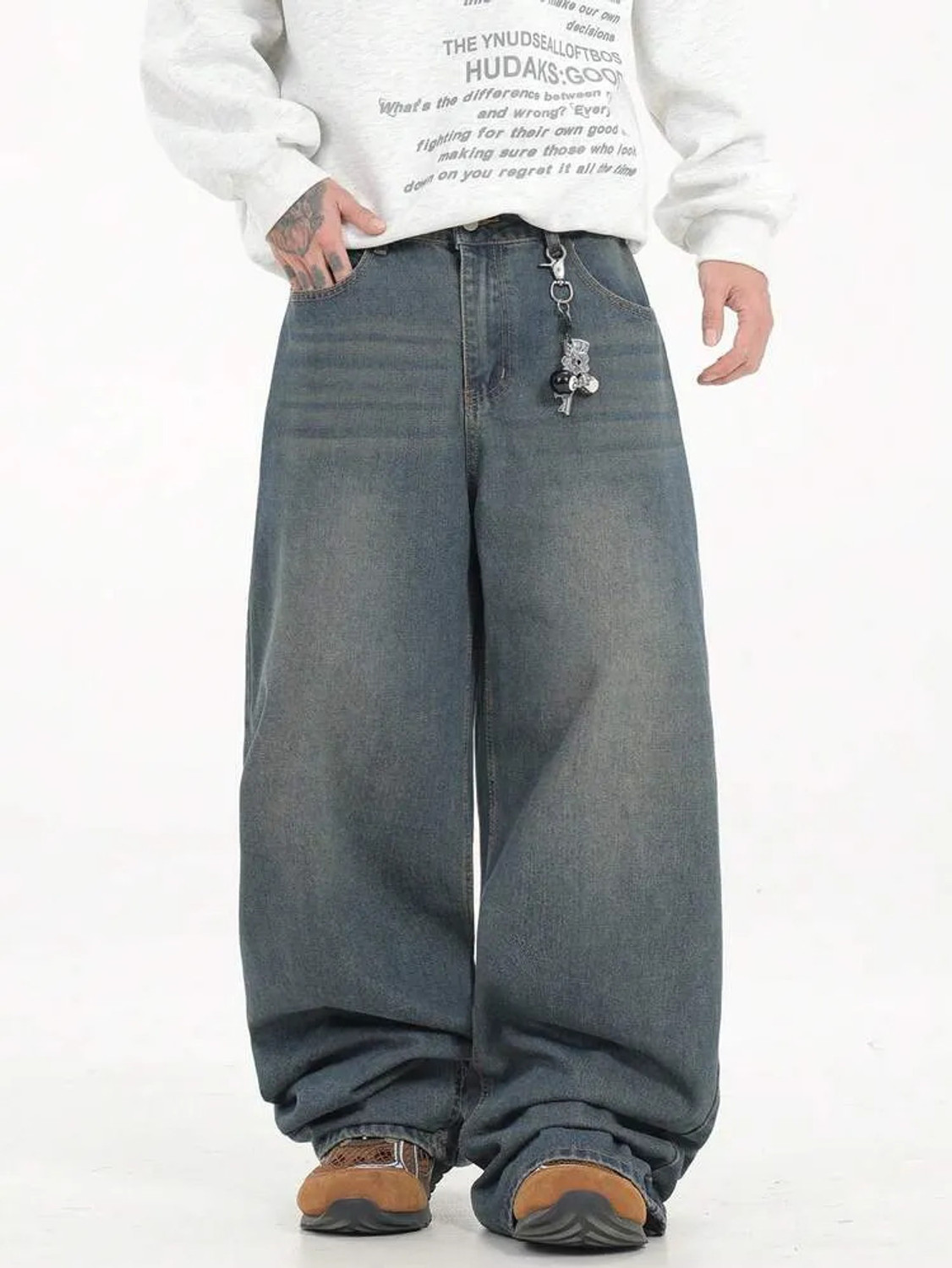 KOTTY Men Relaxed Fit Low Rise Blue Jeans - Image 1
