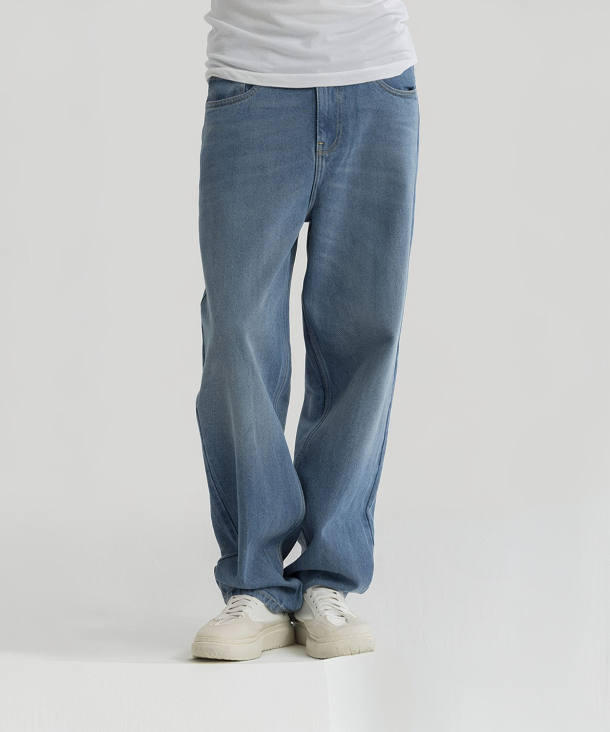 Image of Snitch Men Loose Fit Mid Rise Light Blue Jeans