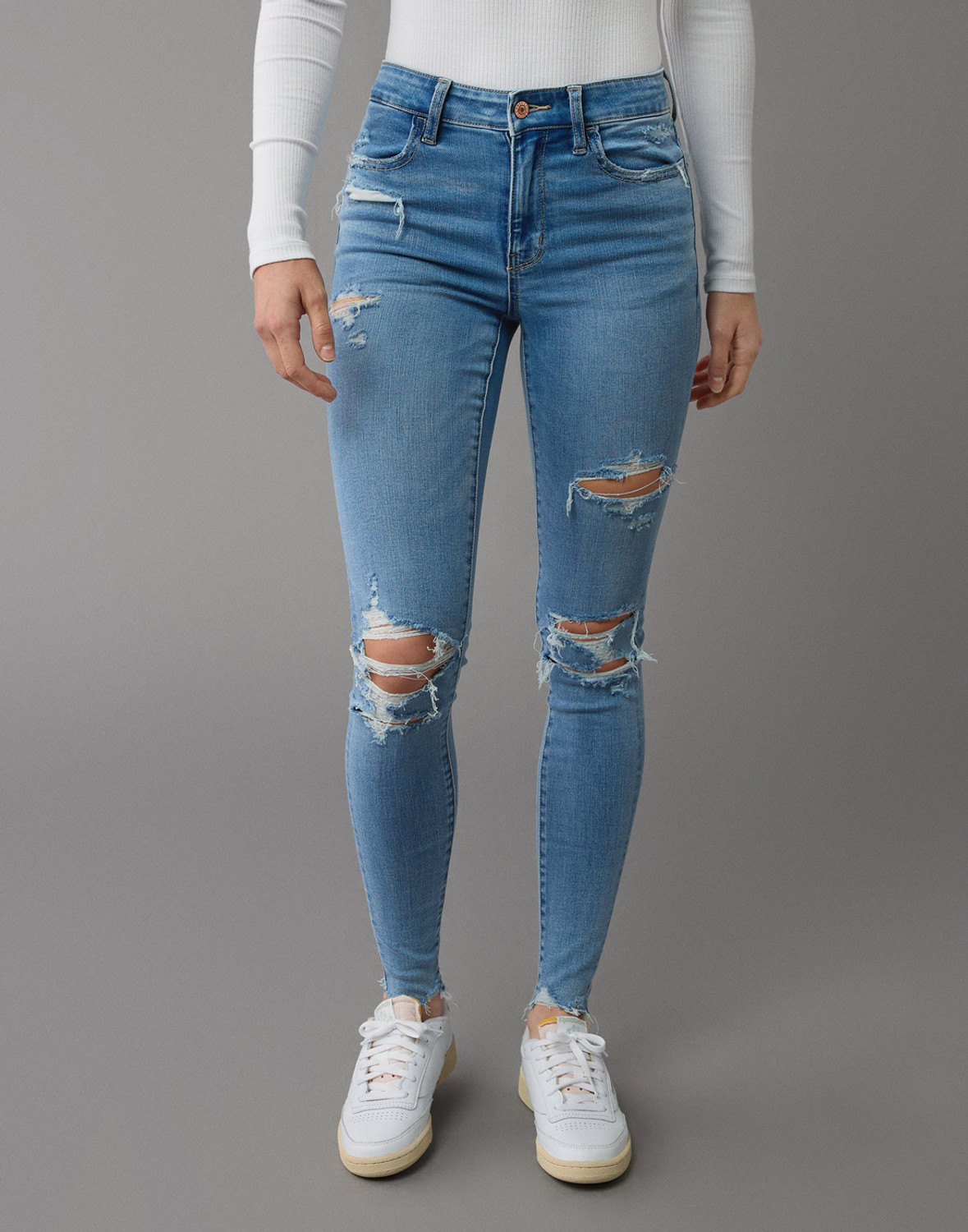 Image of VERO MODA Women Skinny Mid Rise Blue Jeans