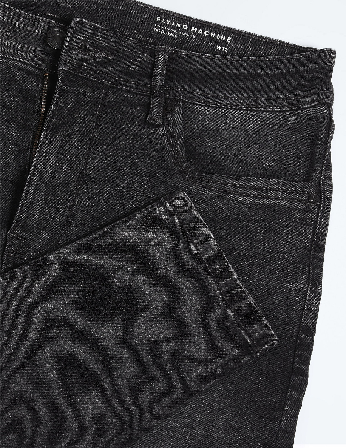 Image of FLYING MACHINE Men Skinny Mid Rise Black Jeans