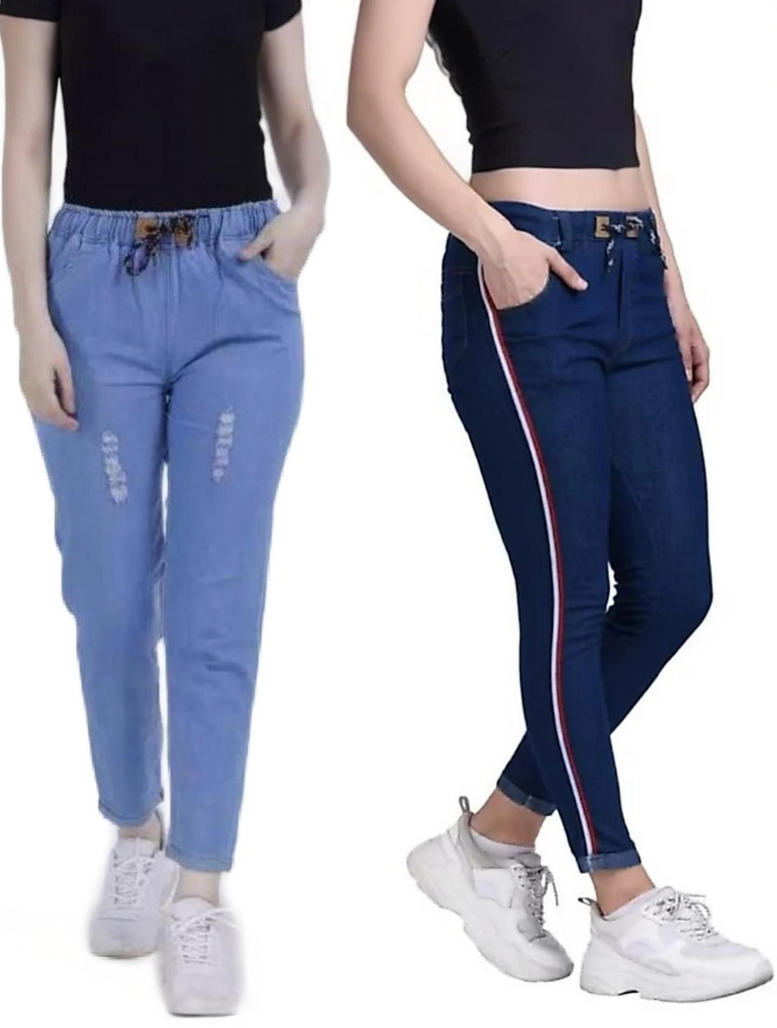 Image of RASHMI FASHION Women Regular Mid Rise Light Blue Jeans