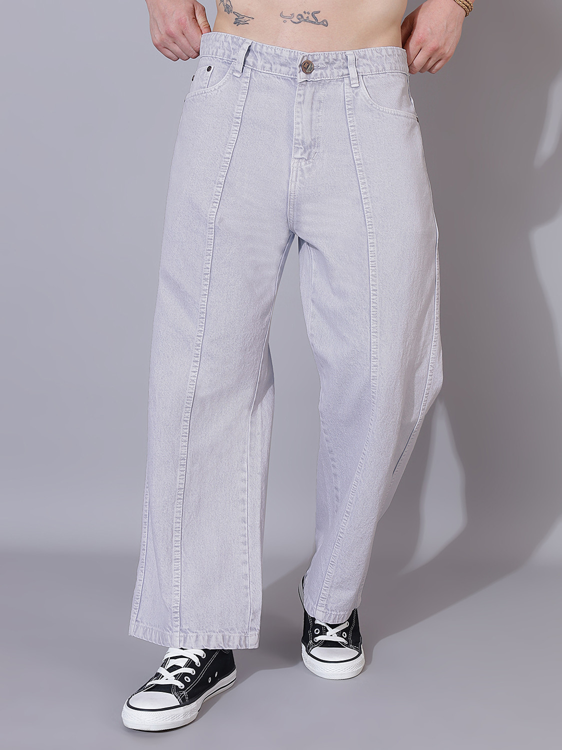 Hence Baggy Fit Men Grey Jeans - Image 6