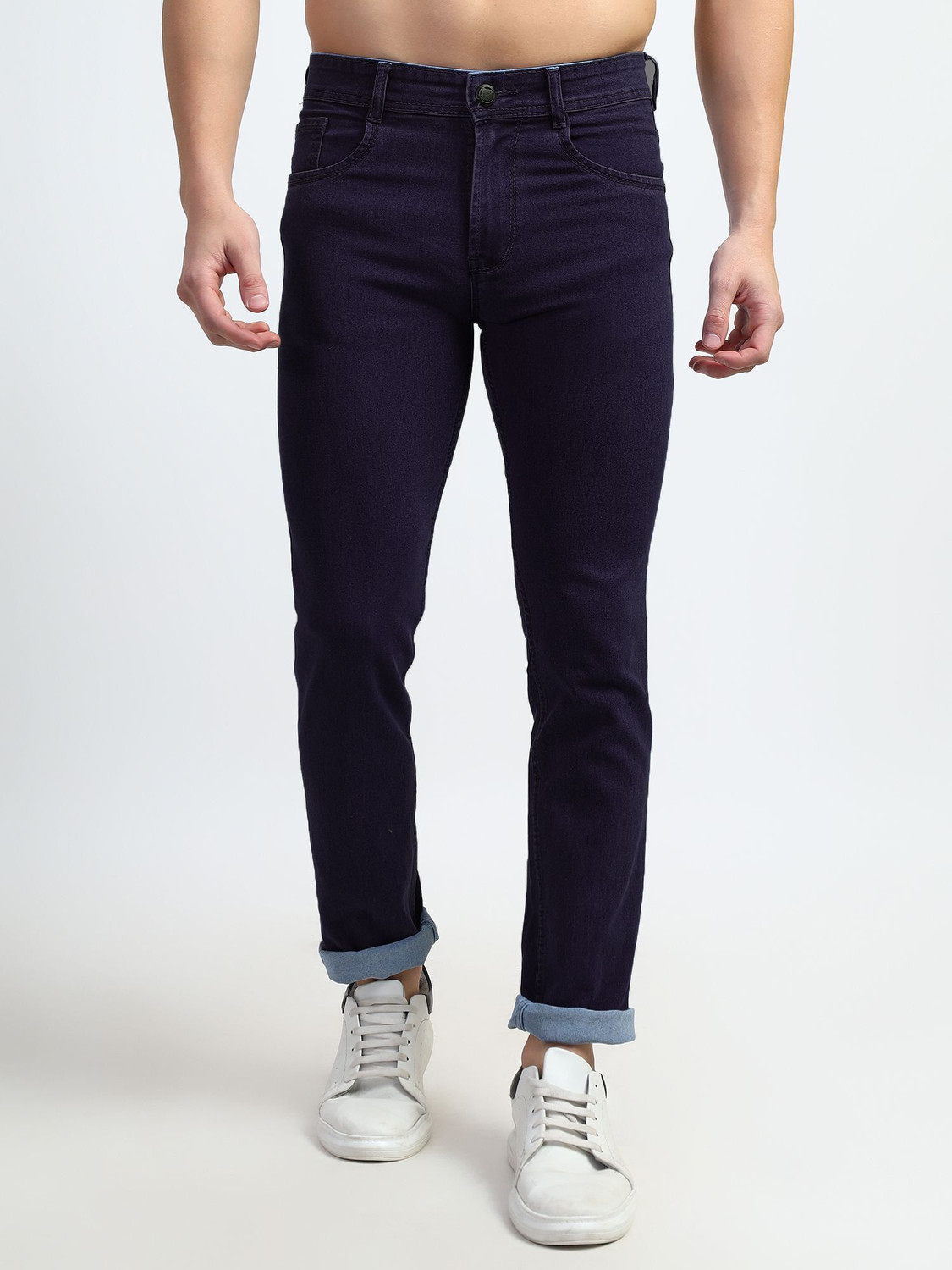 Image of PLOUNGE Men Regular High Rise Black Jeans
