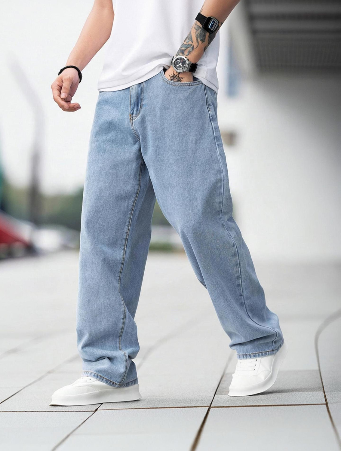 DENIM Relaxed Fit Men Light Blue Jeans - Image 6