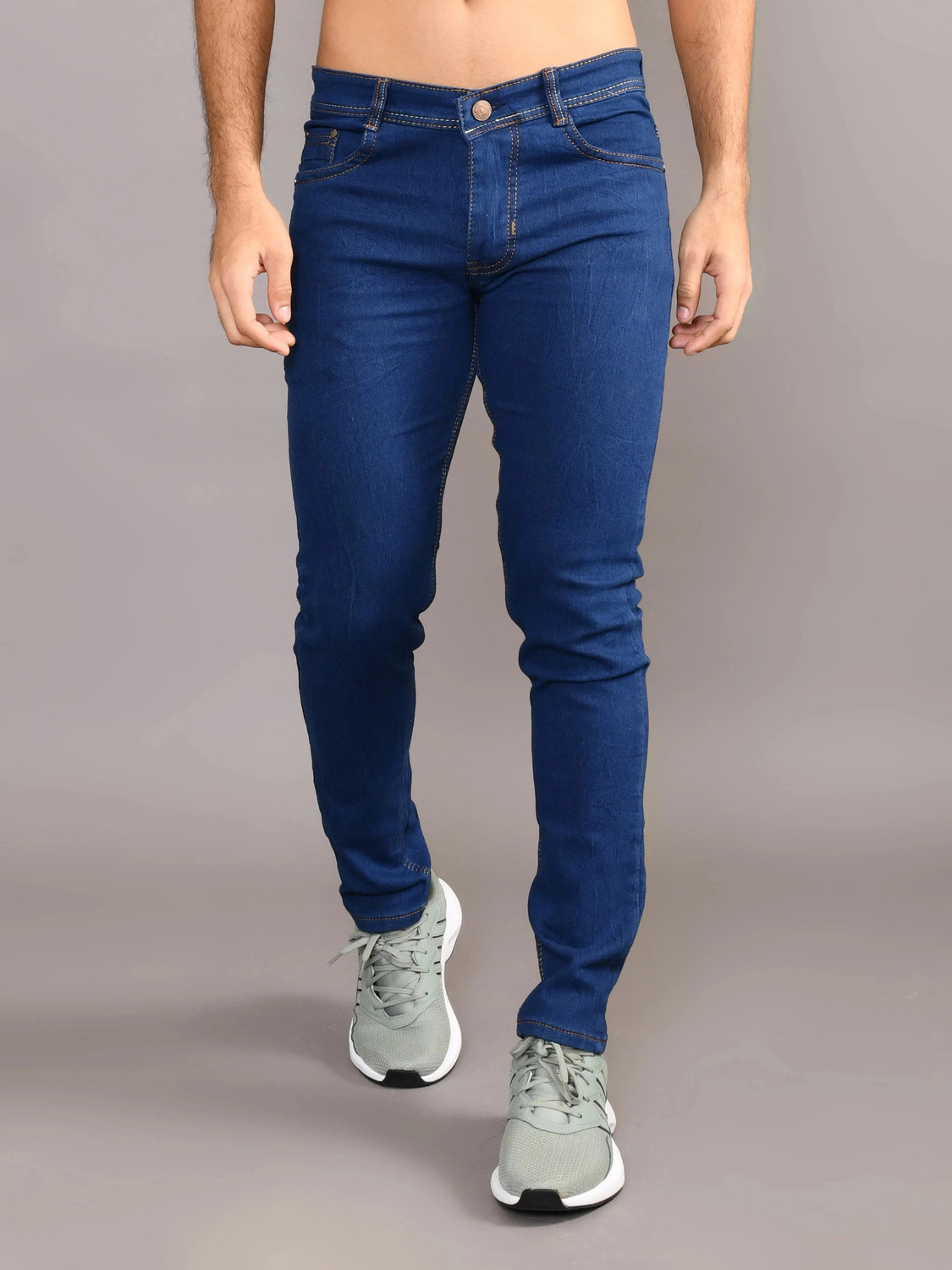 Image of Marsh-X Men Slim Mid Rise Dark Blue Jeans