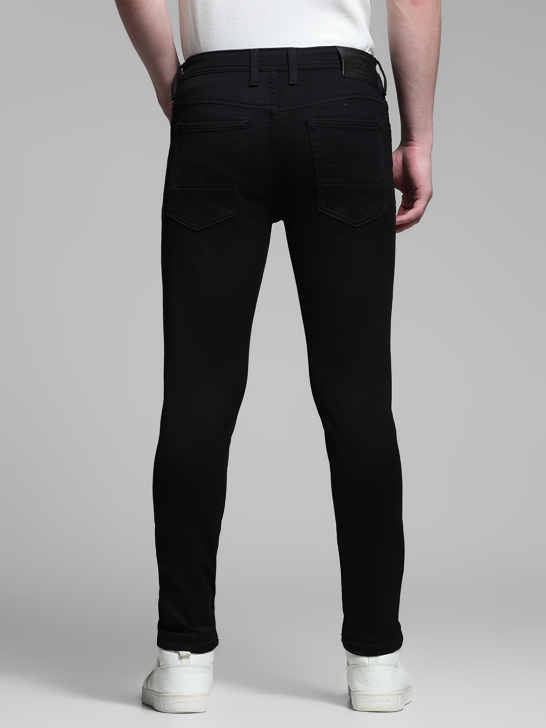Image of JACK & JONES Men Slim Mid Rise Black Jeans