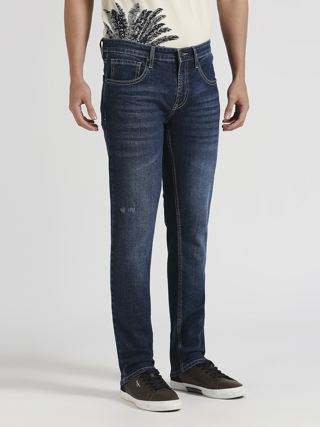Image of Pepe Jeans Men Slim Low Rise Blue Jeans