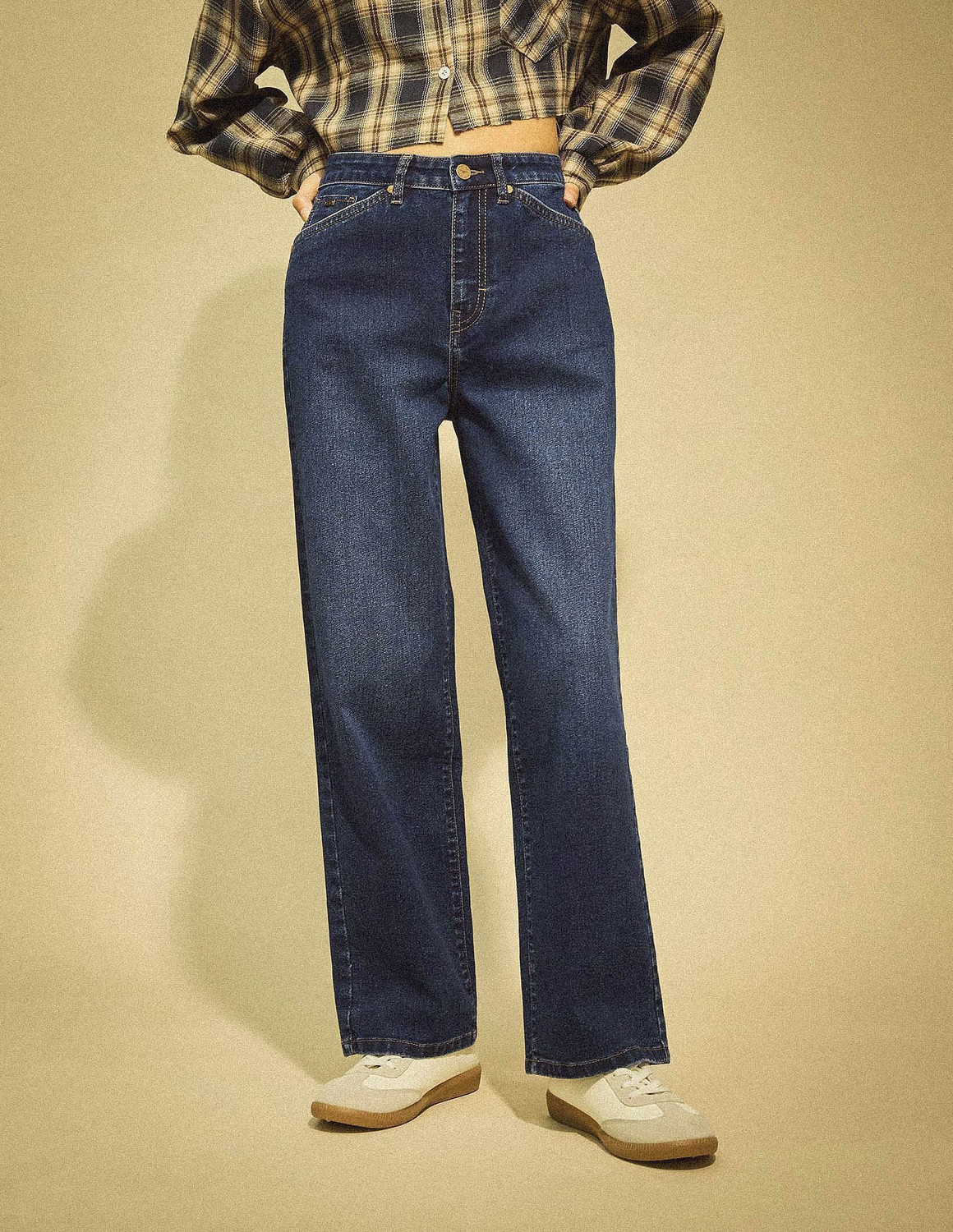 Image of FLYING MACHINE Women Straight Fit High Rise Blue Jeans