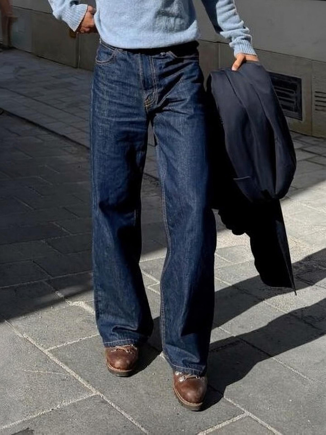 METRONAUT Wide Leg Dark Blue Jeans - Image 1
