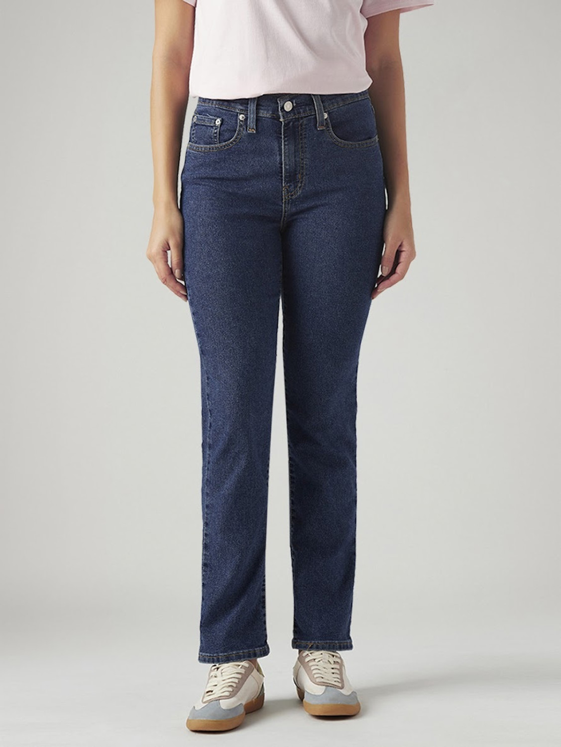 Image of LEVI'S Women Straight Fit High Rise Black Jeans
