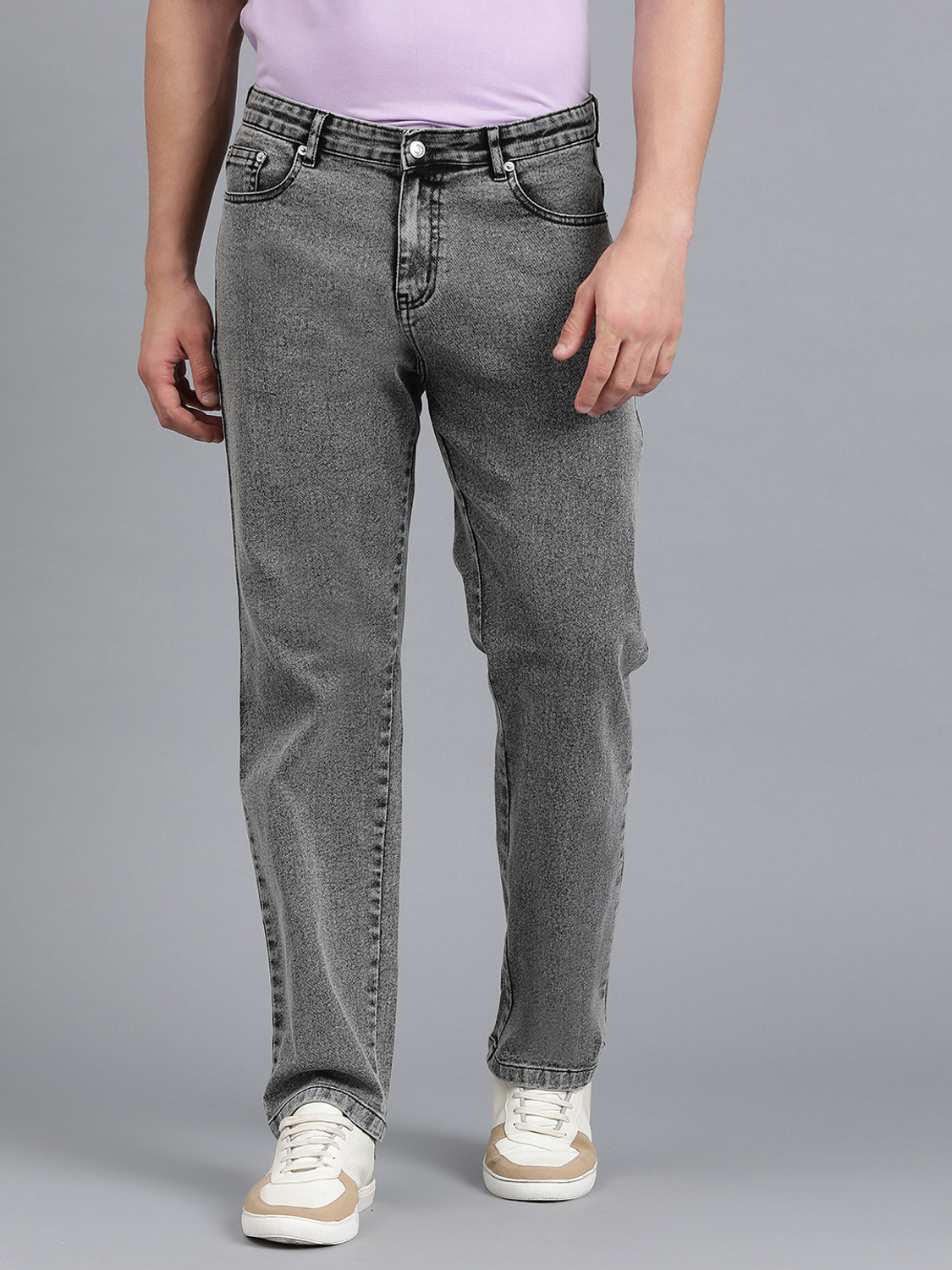 KOTTY Men Regular Mid Rise Grey Jeans - Image 1