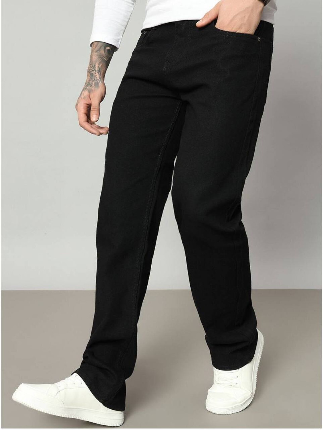 Image of EventJins Men Regular Mid Rise Black Jeans
