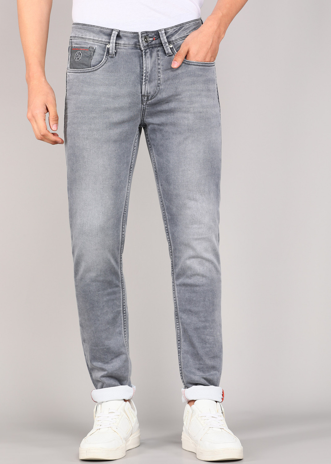 KILLER Men Skinny Mid Rise Grey Jeans - Image 1