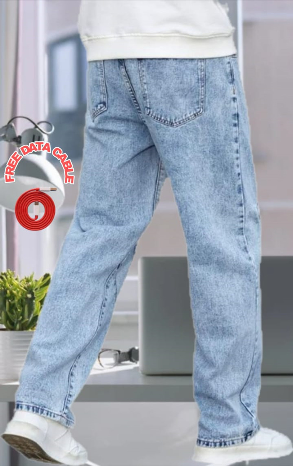 CABRRR Loose Fit Men Light Blue Jeans - Image 4