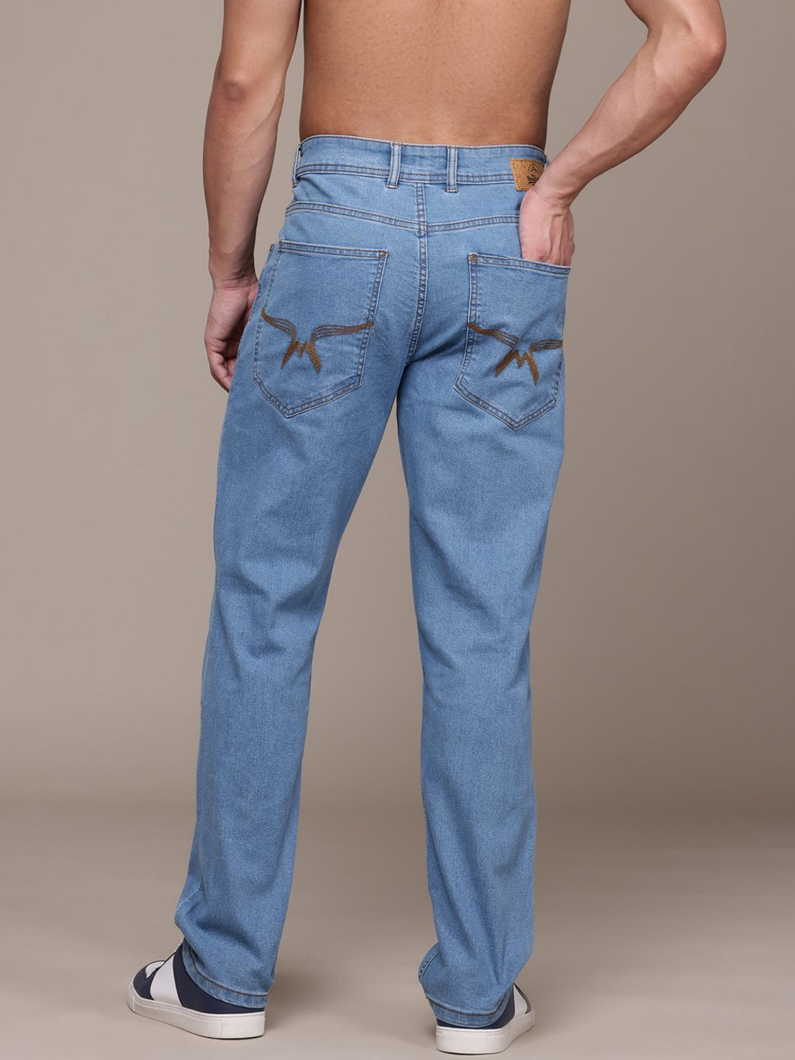 Image of Roadster Men Relaxed Fit Mid Rise Blue Jeans