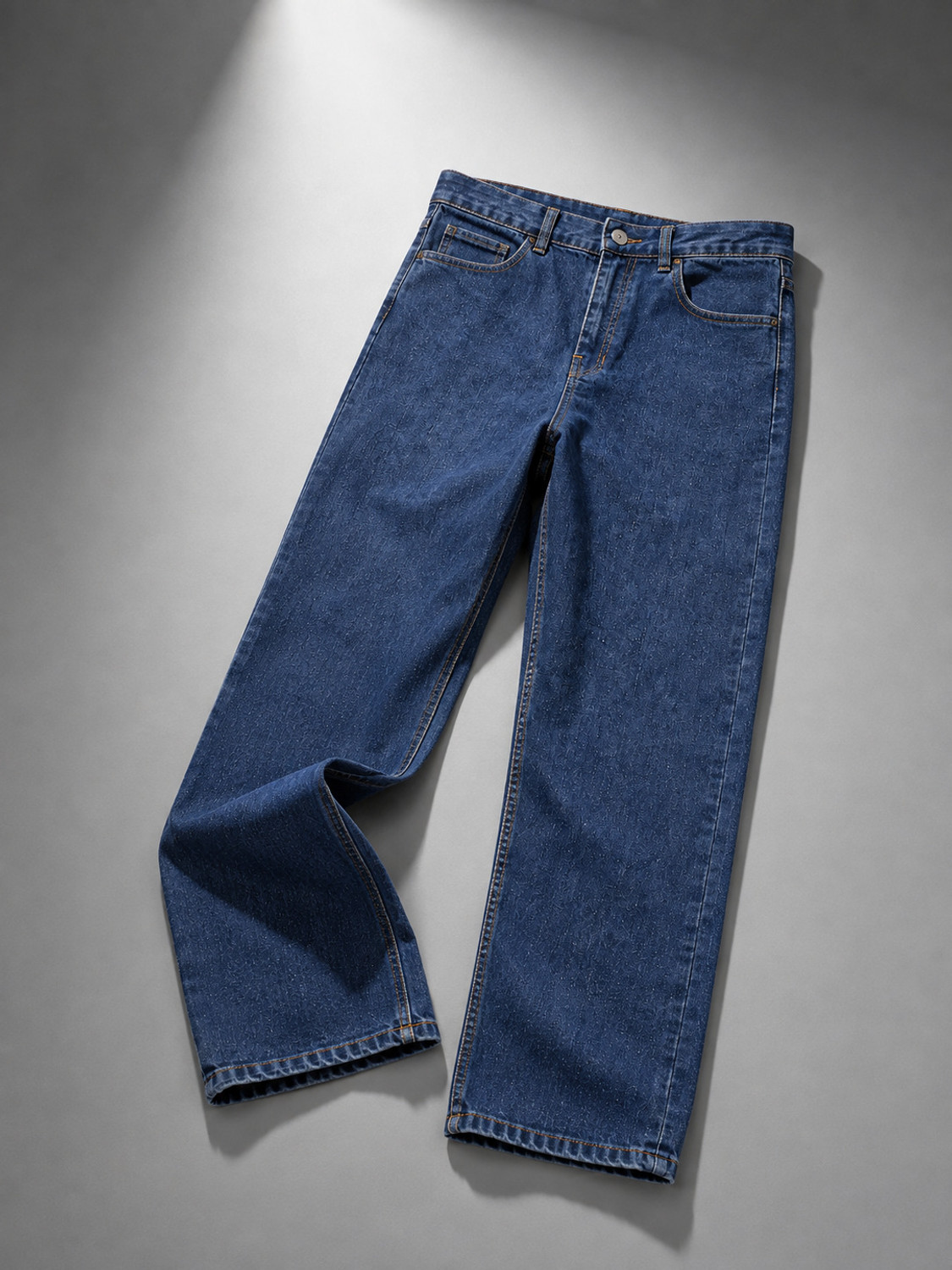 MONTREZ Men Straight Fit Mid Rise Blue Jeans - Image 1