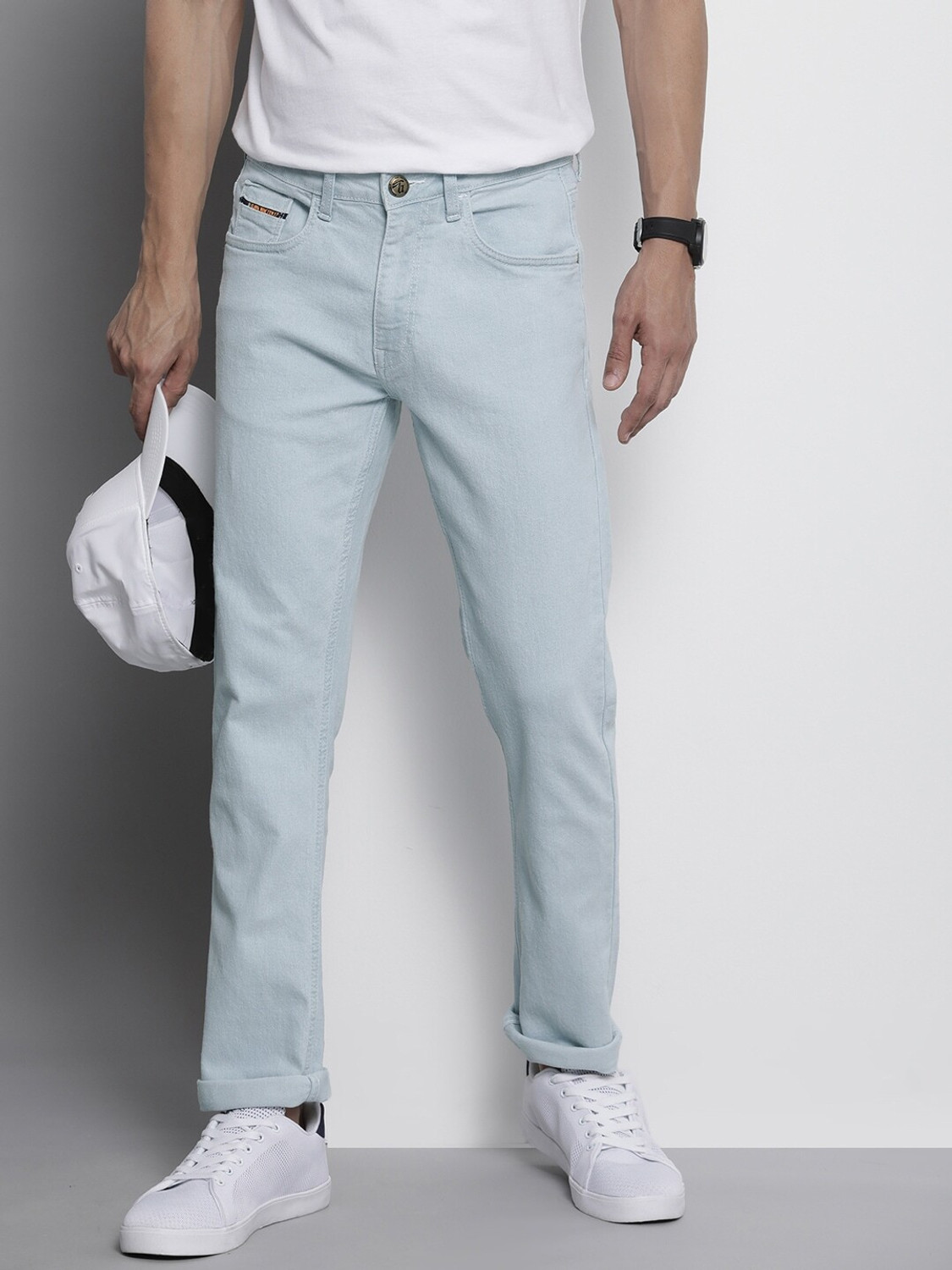 Image of Roadster Men Slim Mid Rise Blue Jeans