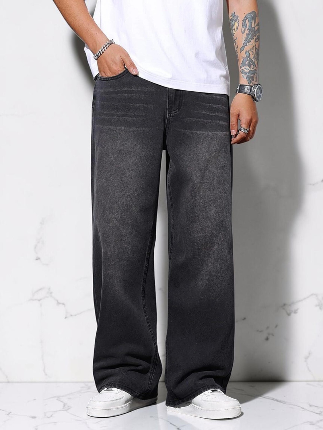 HEADSTER Straight Fit Grey Jeans - Image 6