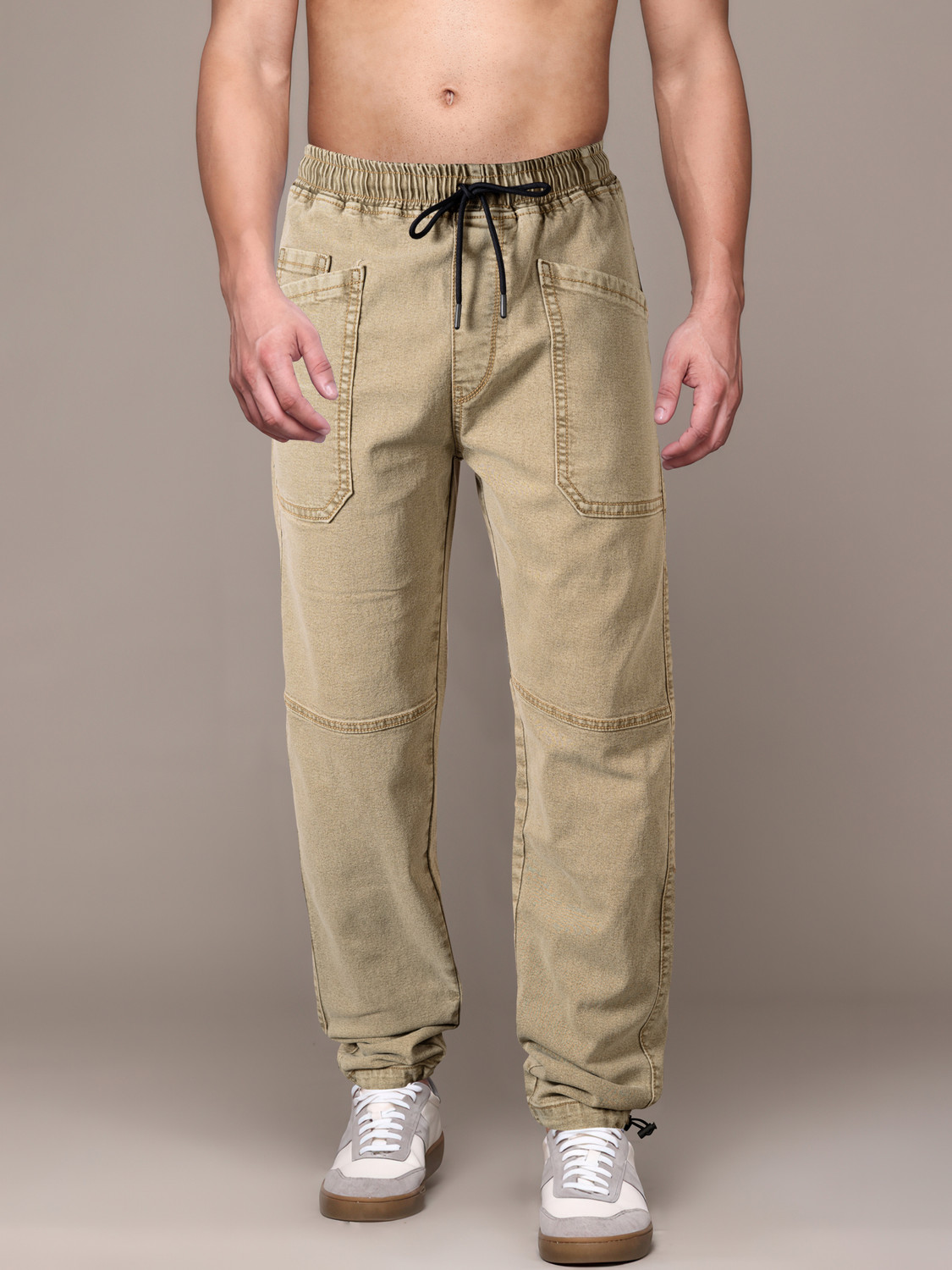 Image of ABFY ZOO Men Jogger Fit Mid Rise Blue Jeans