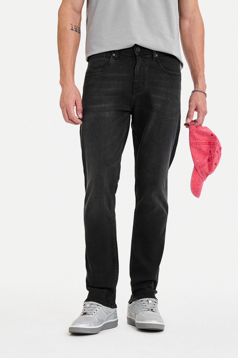 Image of Snitch Men Loose Fit Mid Rise Dark Blue Jeans
