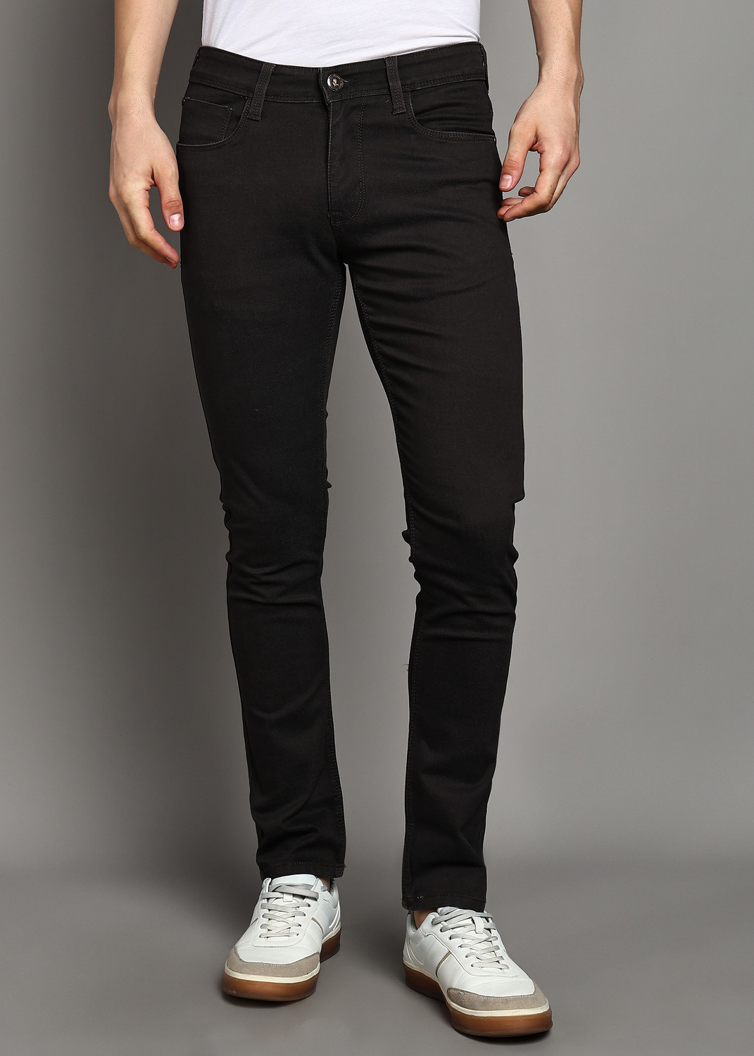 Image of PETER ENGLAND Men Tapered Fit Mid Rise Brown Jeans