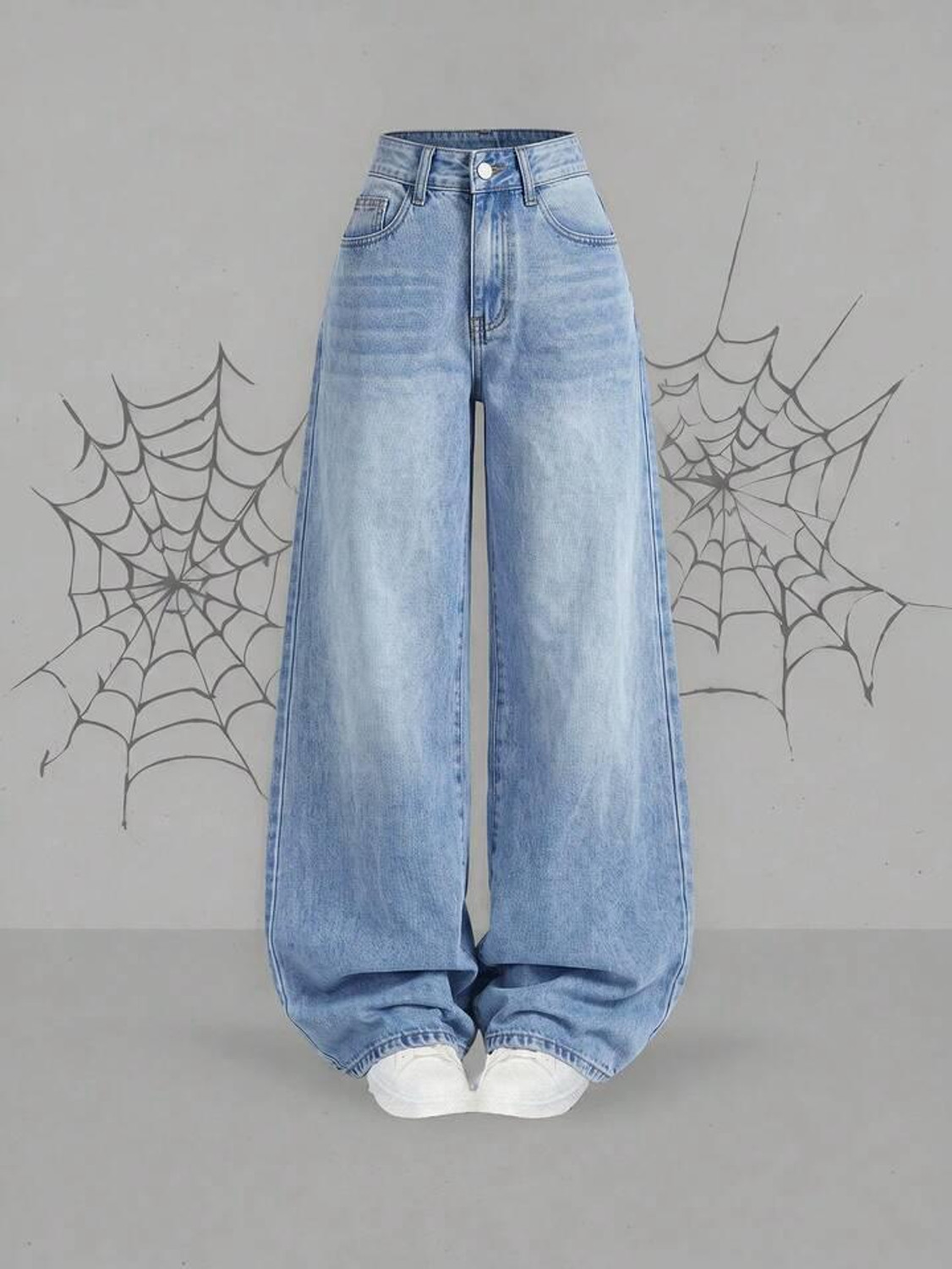 Image of HUNTER & HAYES Women Baggy Fit High Rise Dark Blue Jeans