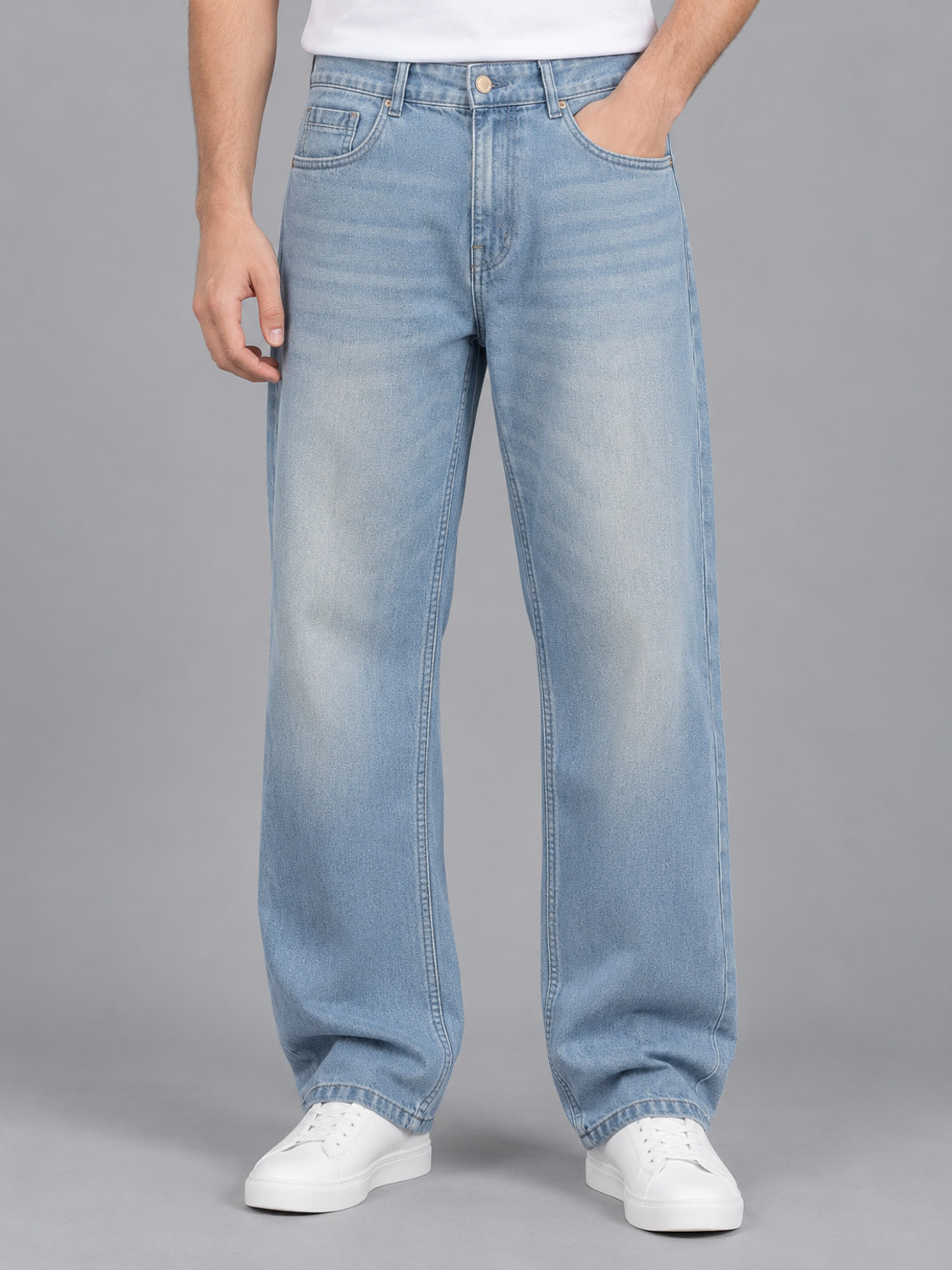 NUMERO UNO Men Loose Fit Mid Rise Blue Jeans - Image 1
