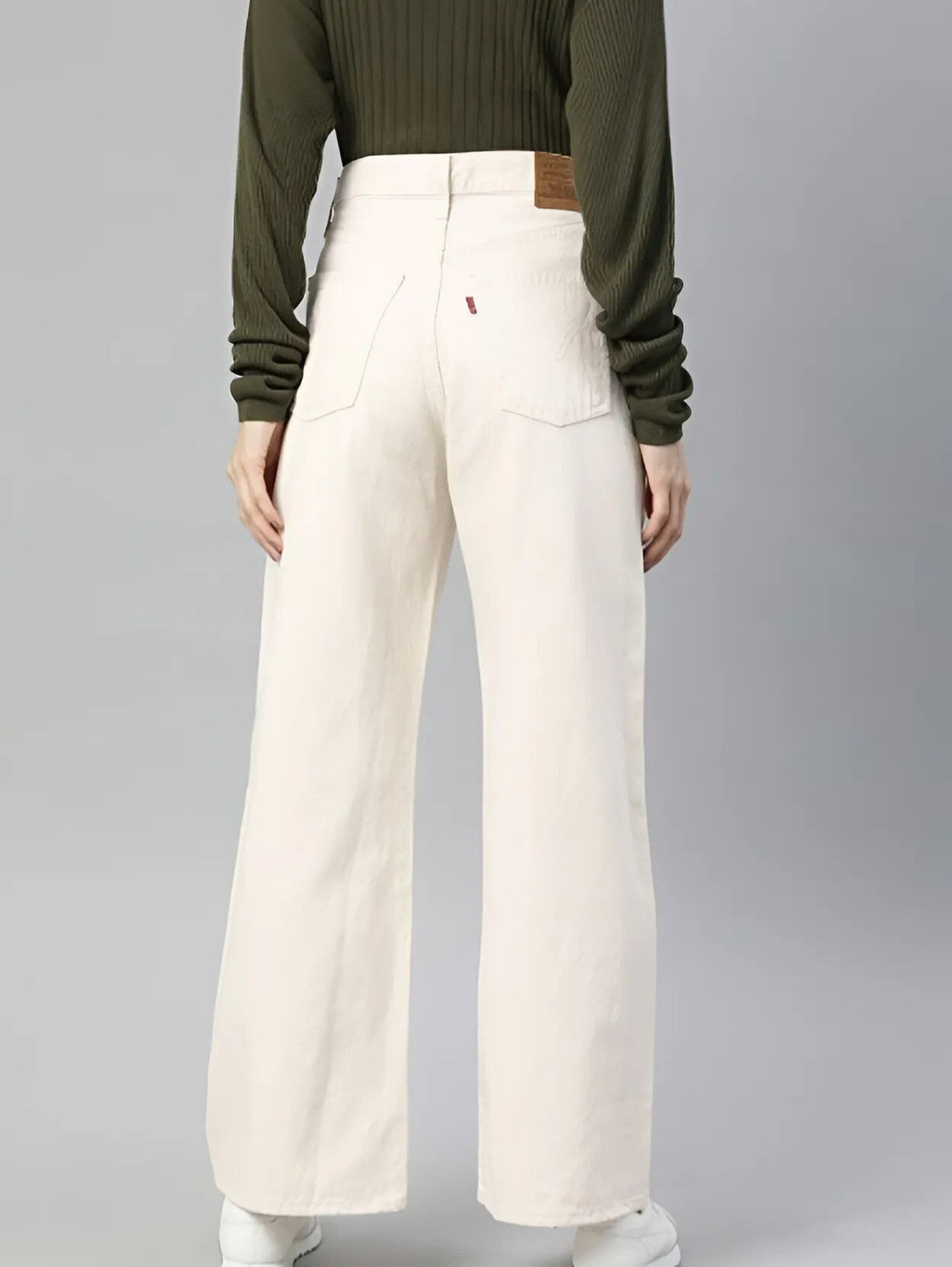 Image of VIBESTA Women Regular Mid Rise Beige Jeans