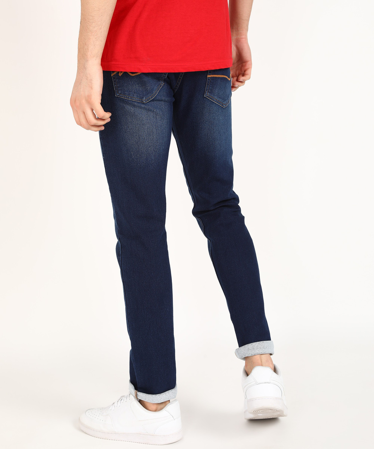 Image of NUMERO UNO Sustainable Denim Men Tapered Fit Low Rise Blue Jeans