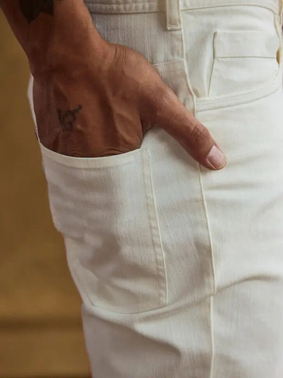 FARDEWILL Boyfriend Men White Jeans - Image 1