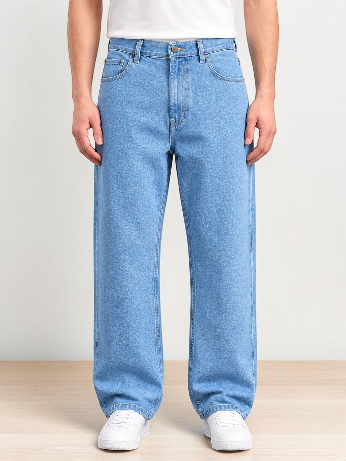ZAYSH Men Light Blue Jeans Loose Fit - Image 5