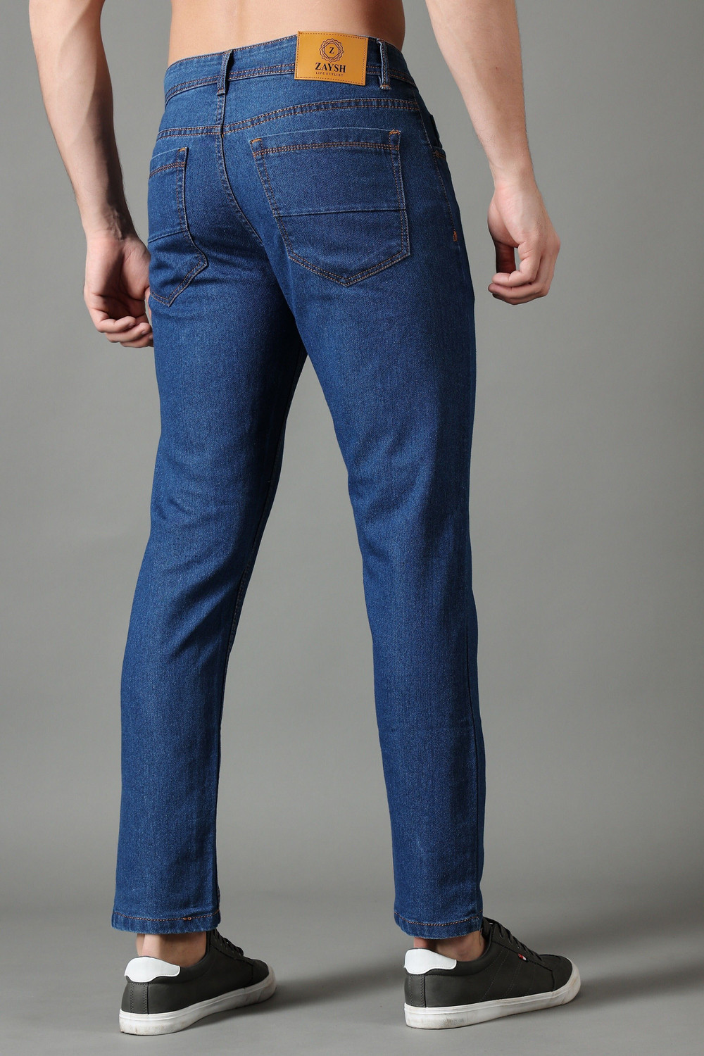 Image of ZAYSH Men Slim Mid Rise Blue Jeans