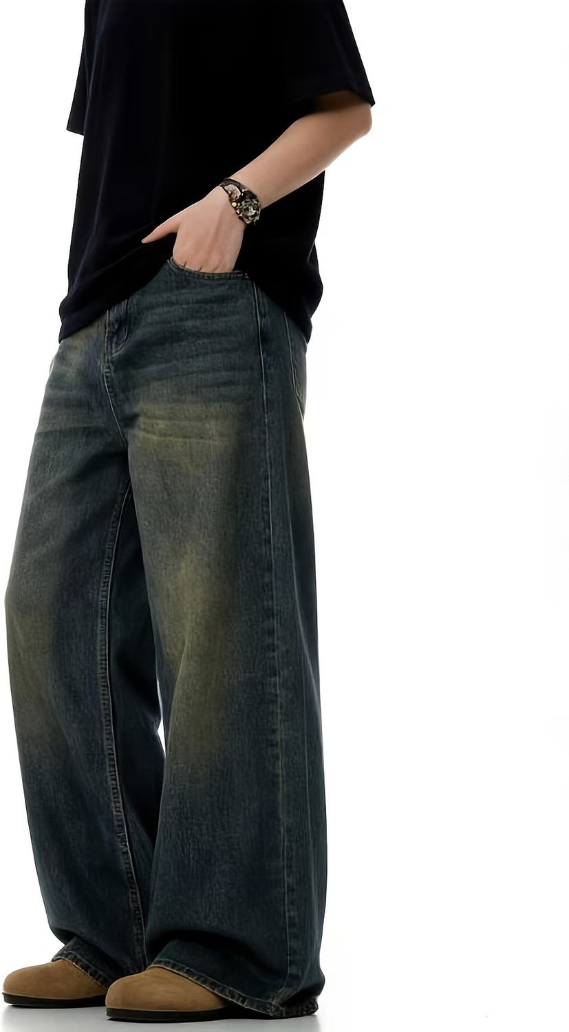 PRIMIAA Wide Leg Men Green Jeans - Image 4