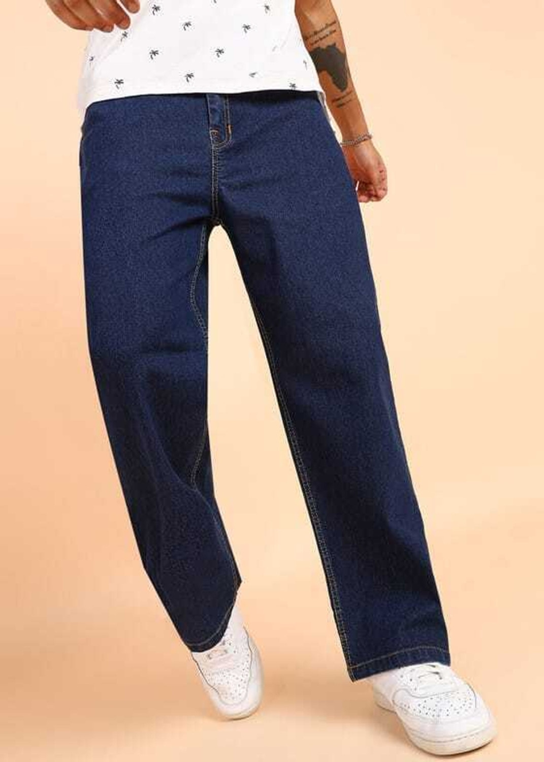 Wanted Men Straight Fit Mid Rise Dark Blue Jeans - Image 1