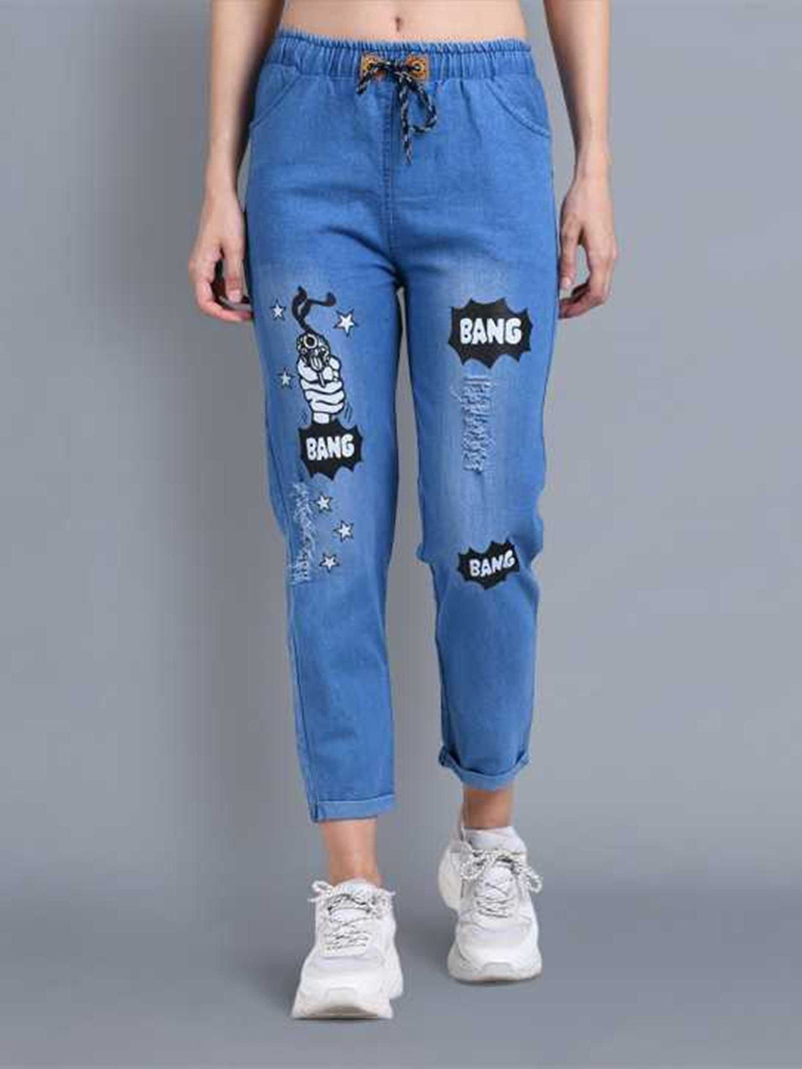 Image of RASHMI FASHION Women Regular Mid Rise Light Blue Jeans