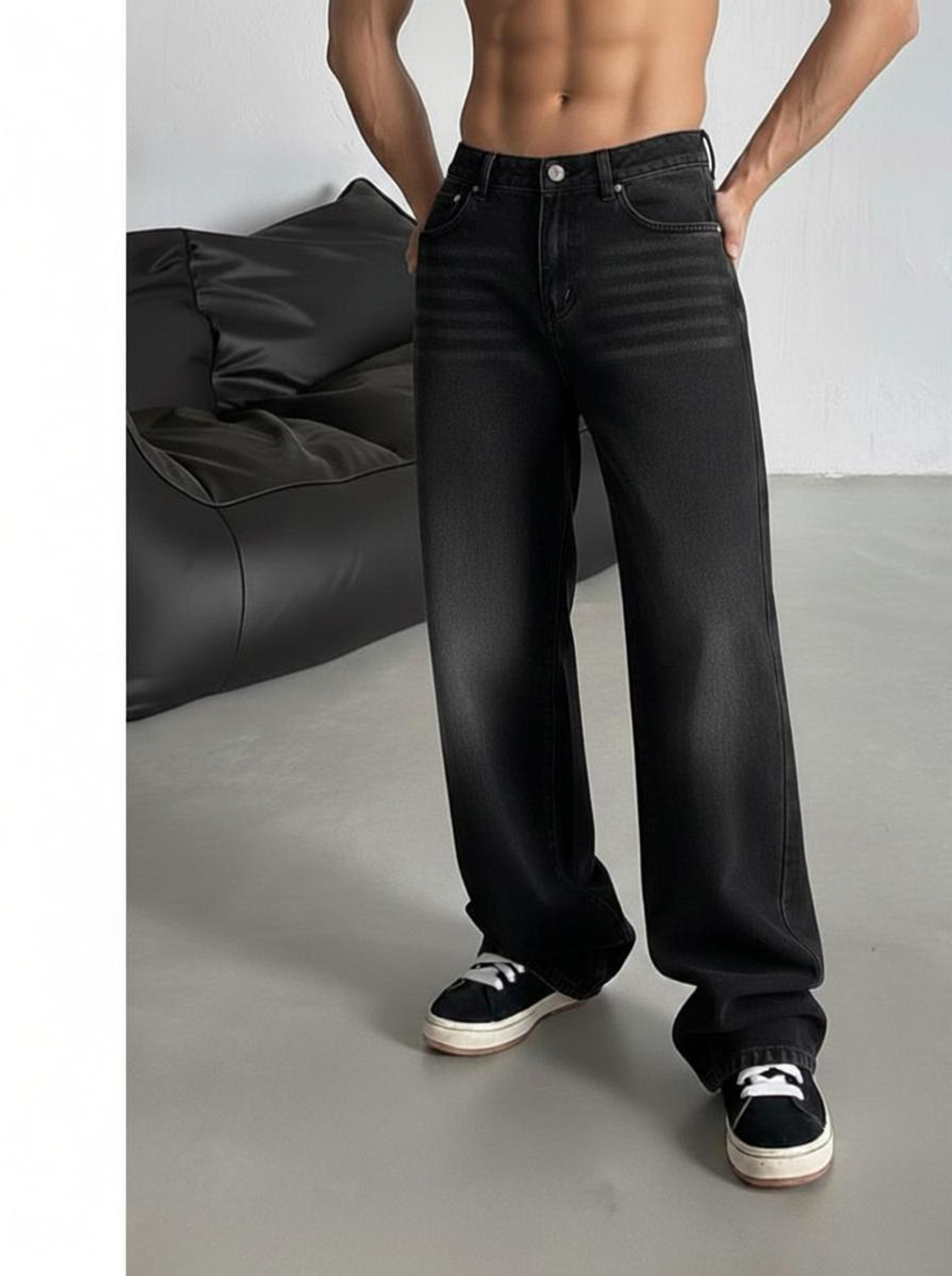 MISTERFREEDOM Straight Fit Black Jeans - Image 5