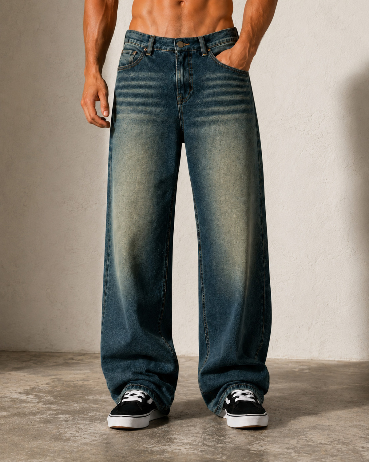sanedi Baggy Fit Men Blue Jeans - Image 6