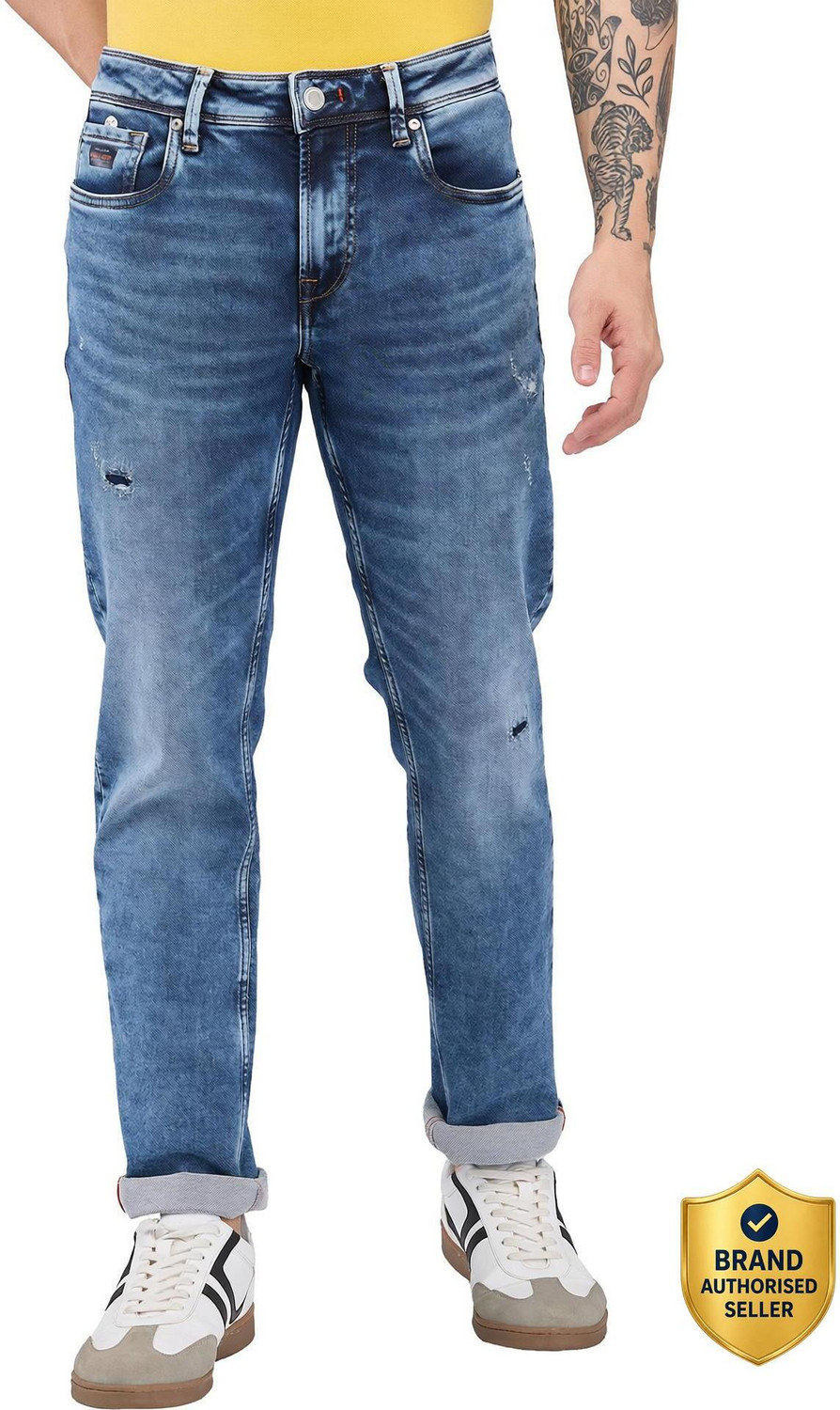 Image of Wrangler Men Straight Fit Mid Rise Black Jeans