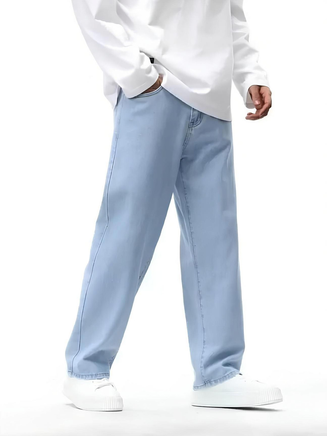 STARVIELLE Men Relaxed Fit Mid Rise Light Blue Jeans - Image 1