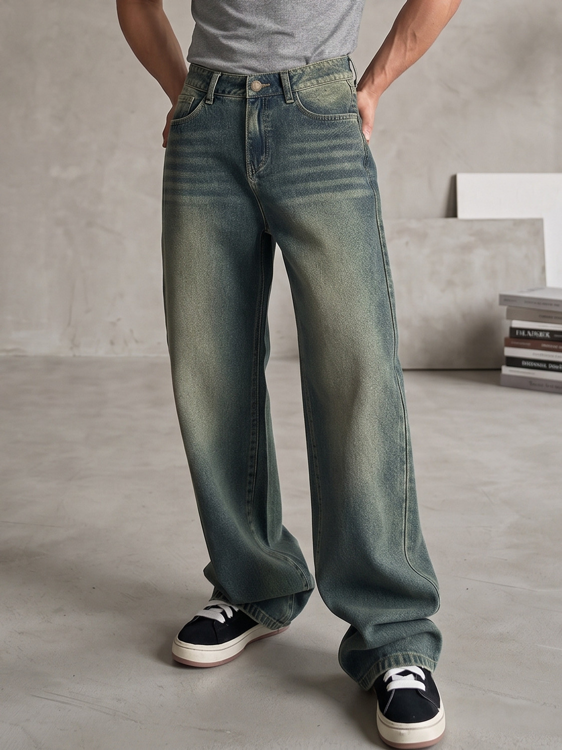 Image of trendvilla Men Regular Mid Rise Black Jeans