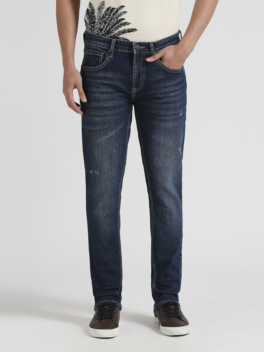 Image of Pepe Jeans Men Slim Low Rise Blue Jeans