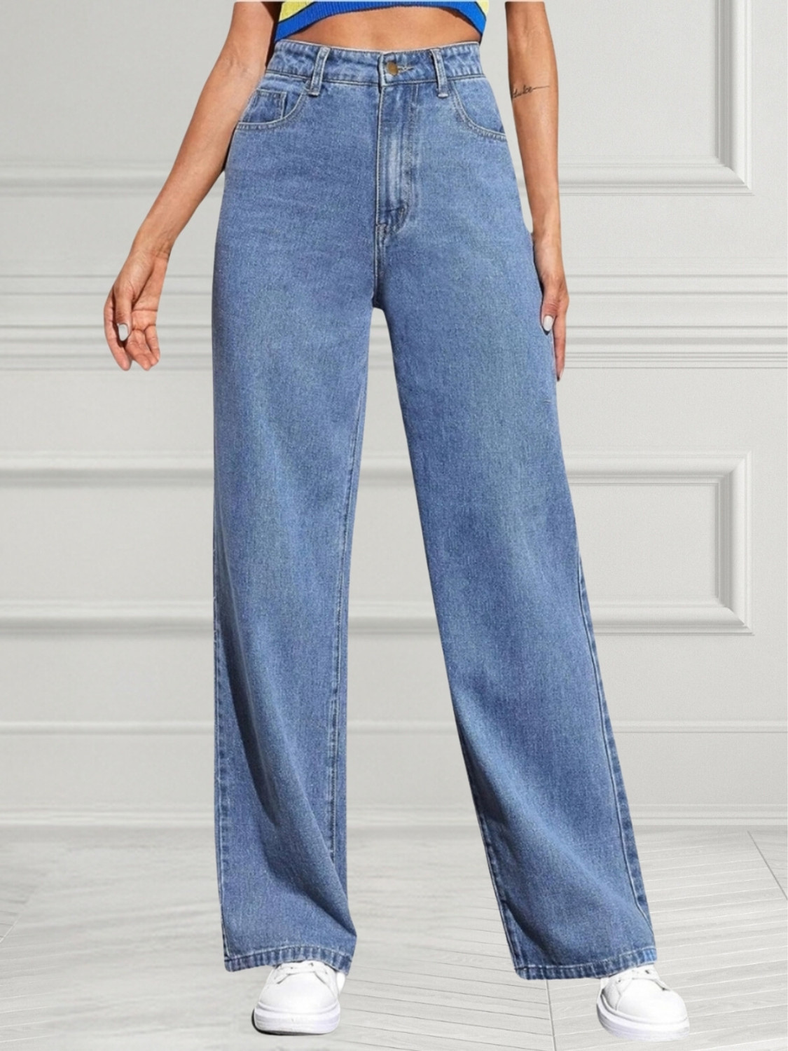 Image of Crazeis Women Loose Fit High Rise Grey Jeans